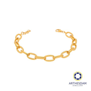 Arthesdam Jewellery 916 Gold Alternate Faceted Bracelet