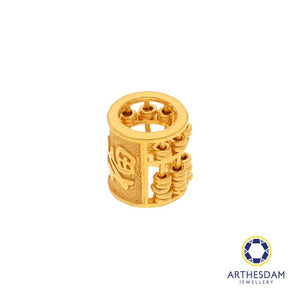 Arthesdam Jewellery 916 Gold Barrel Abacus 福 Charm/Pendant