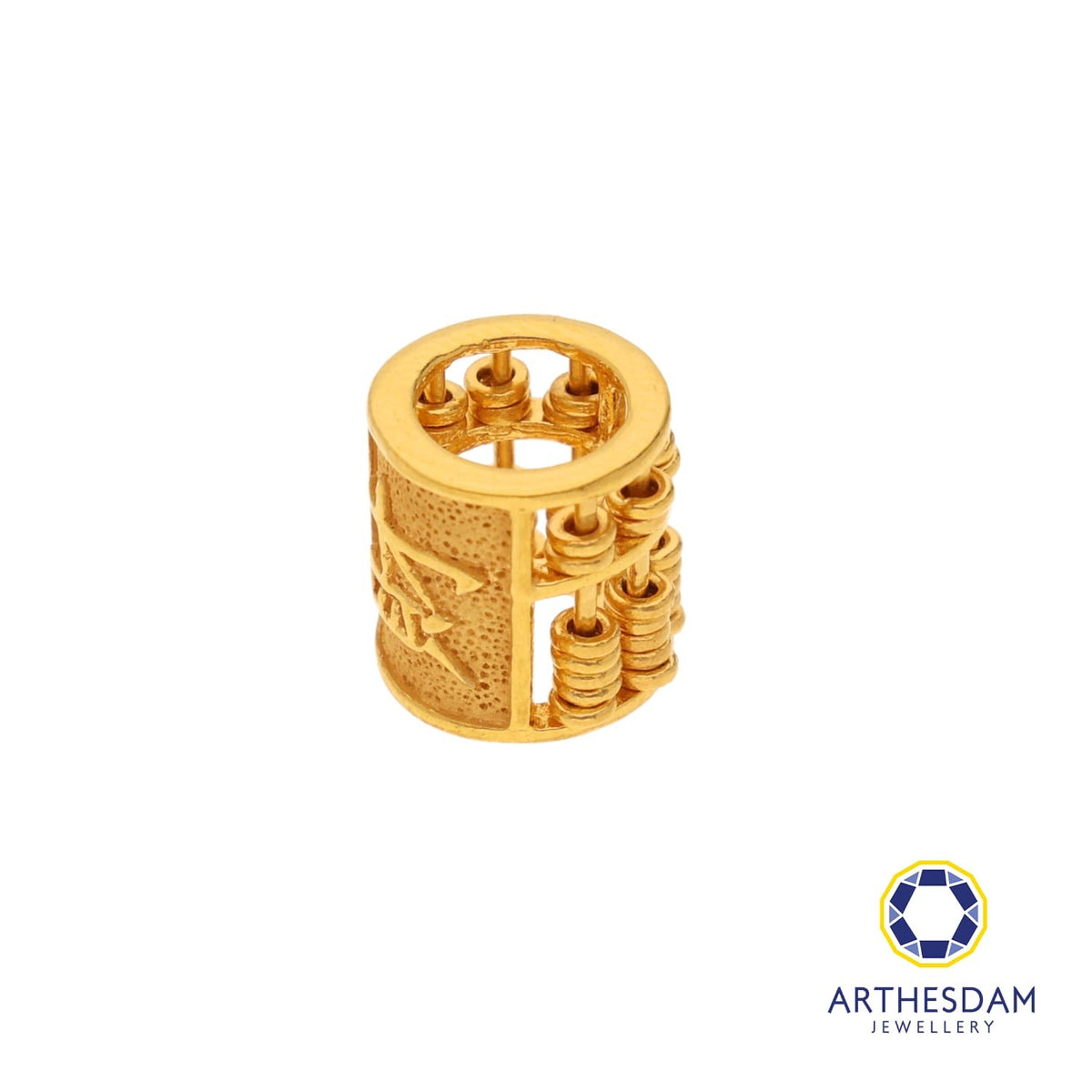 Arthesdam Jewellery 916 Gold Barrel Abacus 财 Pendant