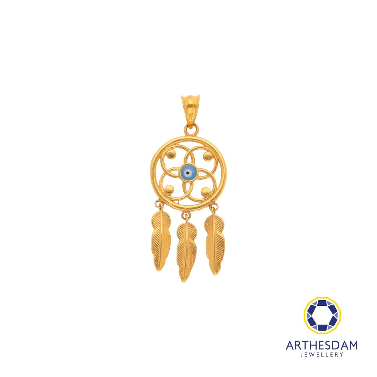 Arthesdam Jewellery 916 Gold Dreamcatcher with Evil Eye Pendant