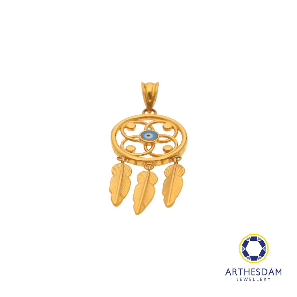 Arthesdam Jewellery 916 Gold Dreamcatcher with Evil Eye Pendant