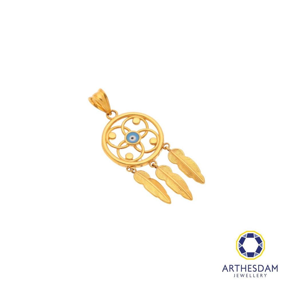 Arthesdam Jewellery 916 Gold Dreamcatcher with Evil Eye Pendant