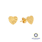 Arthesdam Jewellery 916 Gold Glittery Heart Earrings