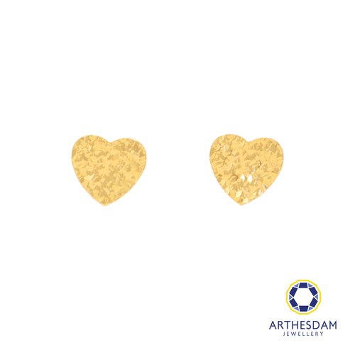 Arthesdam Jewellery 916 Gold Glittery Heart Earrings