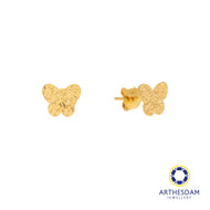 Arthesdam Jewellery 916 Gold Glittery Butterfly Earrings