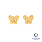 Arthesdam Jewellery 916 Gold Glittery Butterfly Earrings