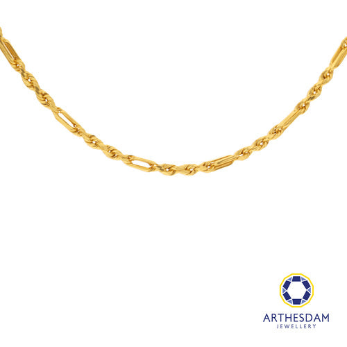Arthesdam Jewellery 916 Gold Modern Rope with Links Chain