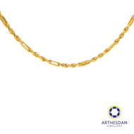 Arthesdam Jewellery 916 Gold Modern Rope with Links Chain