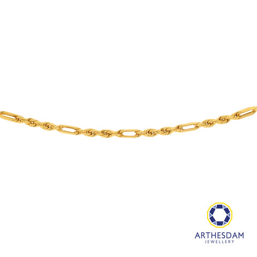 Arthesdam Jewellery 916 Gold Modern Rope with Links Chain
