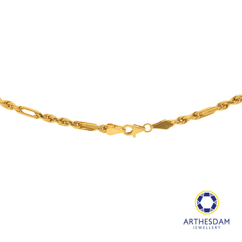 Arthesdam Jewellery 916 Gold Modern Rope with Links Chain