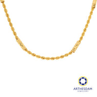 Arthesdam Jewellery 916 Gold Modern Rope with Faceted Tube Chain