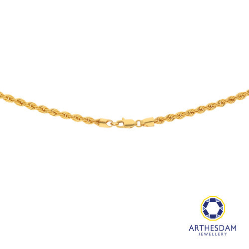 Arthesdam Jewellery 916 Gold Modern Rope with Faceted Tube Chain
