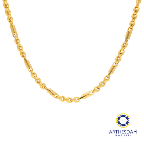 Arthesdam Jewellery 916 Gold Shell with Tube Chain