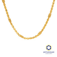 Arthesdam Jewellery 916 Gold Shell with Sandblasted Tube Chain