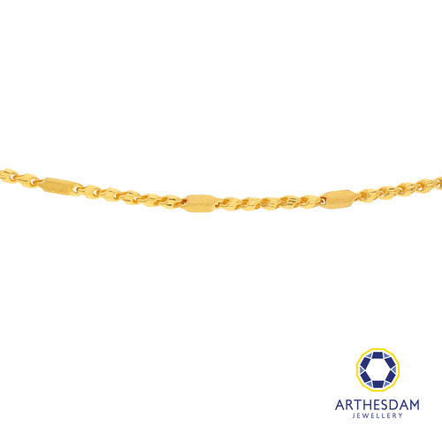 Arthesdam Jewellery 916 Gold Shell with Sandblasted Tube Chain