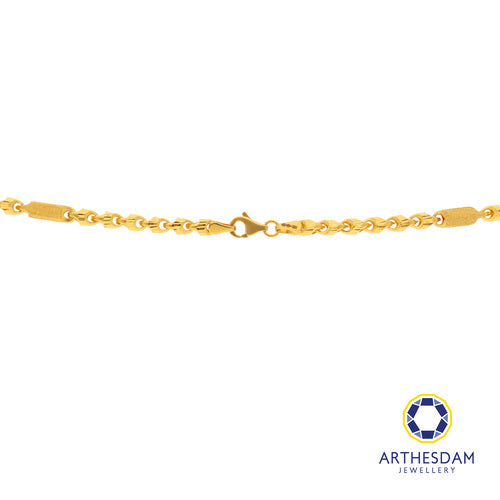 Arthesdam Jewellery 916 Gold Shell with Sandblasted Tube Chain