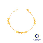 Arthesdam Jewellery 916 Gold Dainty Connecting Hearts Cutout Bracelet