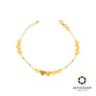 Arthesdam Jewellery 916 Gold Dainty Connecting Hearts Cutout Bracelet