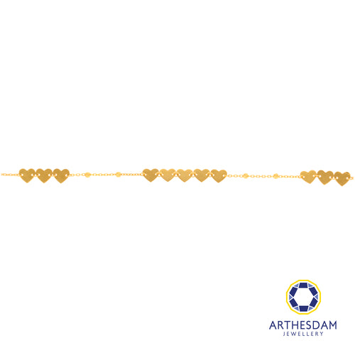 Arthesdam Jewellery 916 Gold Dainty Connecting Hearts Cutout Bracelet