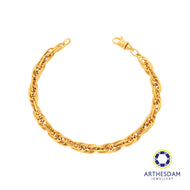 Arthesdam Jewellery 916 Gold Triple Link Interlock Bracelet