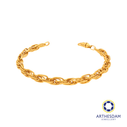 Arthesdam Jewellery 916 Gold Triple Link Interlock Bracelet