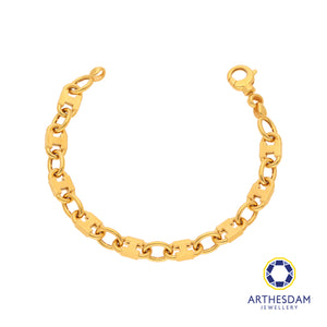 Arthesdam Jewellery 916 Gold Marina Thick Lock Bracelet