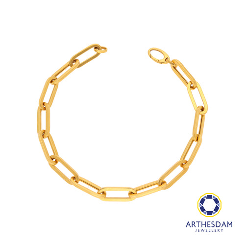 Arthesdam Jewellery 916 Gold Classic Thick Paper Clip Bracelet