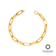 Arthesdam Jewellery 916 Gold Classic Thick Paper Clip Bracelet