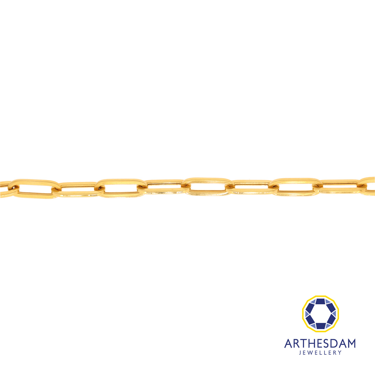 Arthesdam Jewellery 916 Gold Classic Thick Paper Clip Bracelet