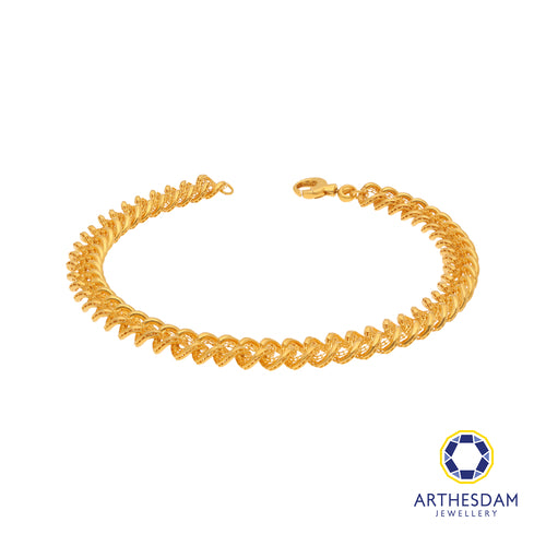 Arthesdam Jewellery 916 Gold Cowboy x Net Bracelet