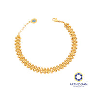Arthesdam Jewellery 916 Gold Triple Disco Ball with Evil Eye Bracelet