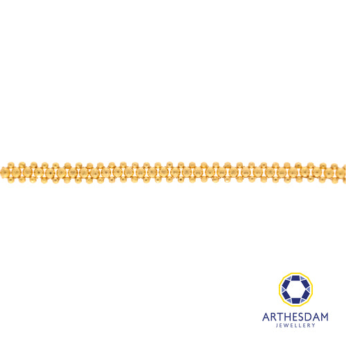 Arthesdam Jewellery 916 Gold Triple Disco Ball with Evil Eye Bracelet