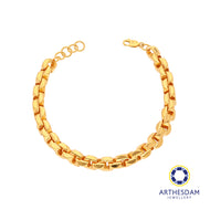 Arthesdam Jewellery 916 Gold Hollow Chunky Square Link Bracelet