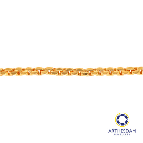Arthesdam Jewellery 916 Gold Hollow Chunky Square Link Bracelet
