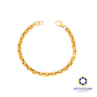Arthesdam Jewellery 916 Gold Thick Square Link Bracelet