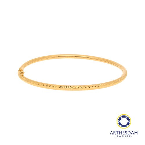 Arthesdam Jewellery 916 Gold Alternate Faceted Round Bangle