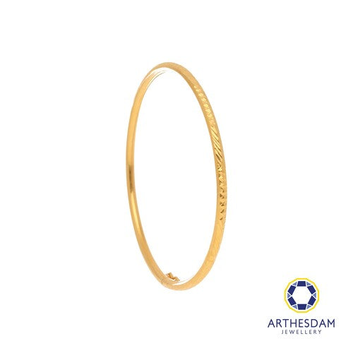 Arthesdam Jewellery 916 Gold Alternate Faceted Round Bangle