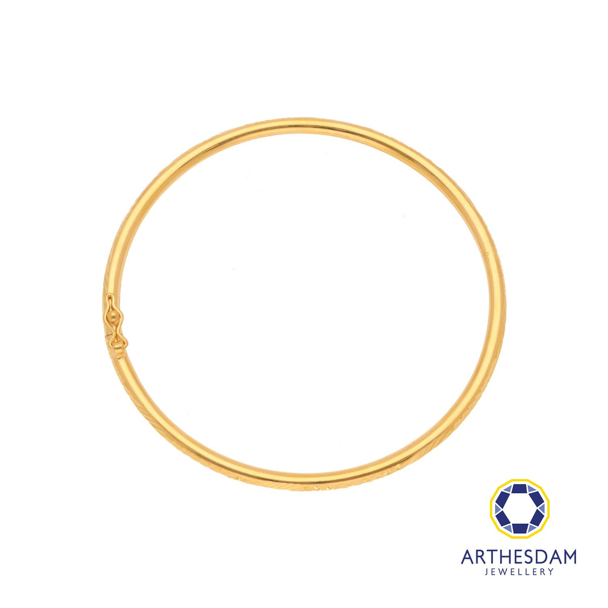 Arthesdam Jewellery 916 Gold Alternate Faceted Round Bangle