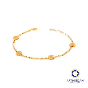 Arthesdam Jewellery 916 Gold Ji Xiang Ru Yi Beaded Bracelet