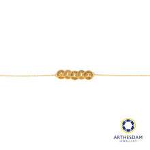 Load image into Gallery viewer, Arthesdam Jewellery 916 Gold 5 Lucky Coins Sui Sui Bing Bracelet
