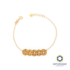 Arthesdam Jewellery 916 Gold Blessing 5 Lucky Coins Bracelet