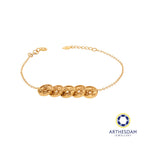 Arthesdam Jewellery 916 Gold Blessing 5 Lucky Coins Bracelet