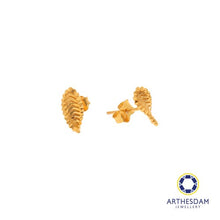 Load image into Gallery viewer, Arthesdam Jewellery 916 Gold Twisted Leaf Earrings
