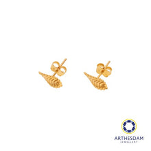 Load image into Gallery viewer, Arthesdam Jewellery 916 Gold Twisted Leaf Earrings
