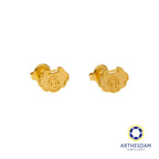 Arthesdam Jewellery 916 Gold Wealth Lock with Lucky Coin Earrings