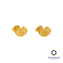 Load image into Gallery viewer, Arthesdam Jewellery 916 Gold Wealth Lock with Lucky Coin Earrings
