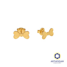 Load image into Gallery viewer, Arthesdam Jewellery 916 Gold Sparkling Ribbon Earrings
