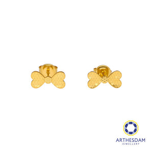 Arthesdam Jewellery 916 Gold Sparkling Ribbon Earrings