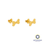 Arthesdam Jewellery 916 Gold Sparkling Ribbon Earrings