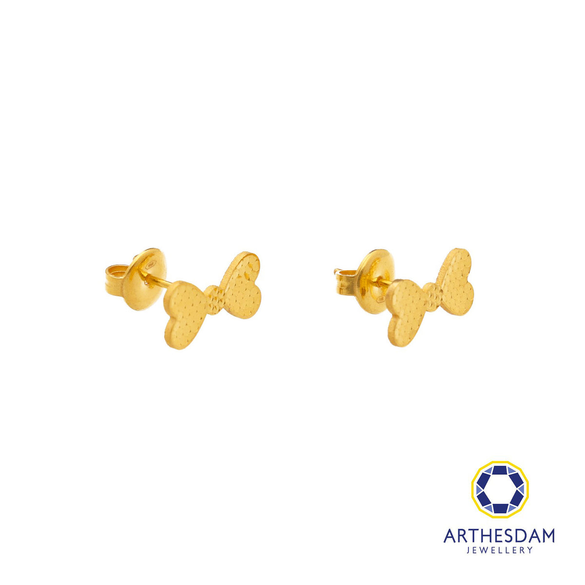 Arthesdam Jewellery 916 Gold Sparkling Ribbon Earrings